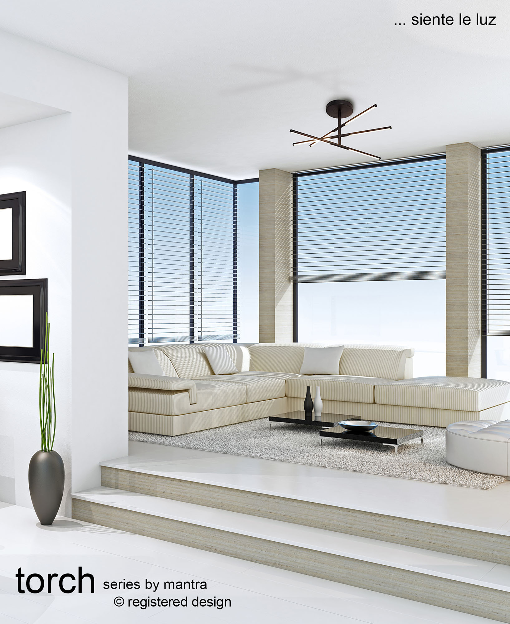 Torch Sand Black Ceiling Lights Mantra Fusion Semi Flush Fittings